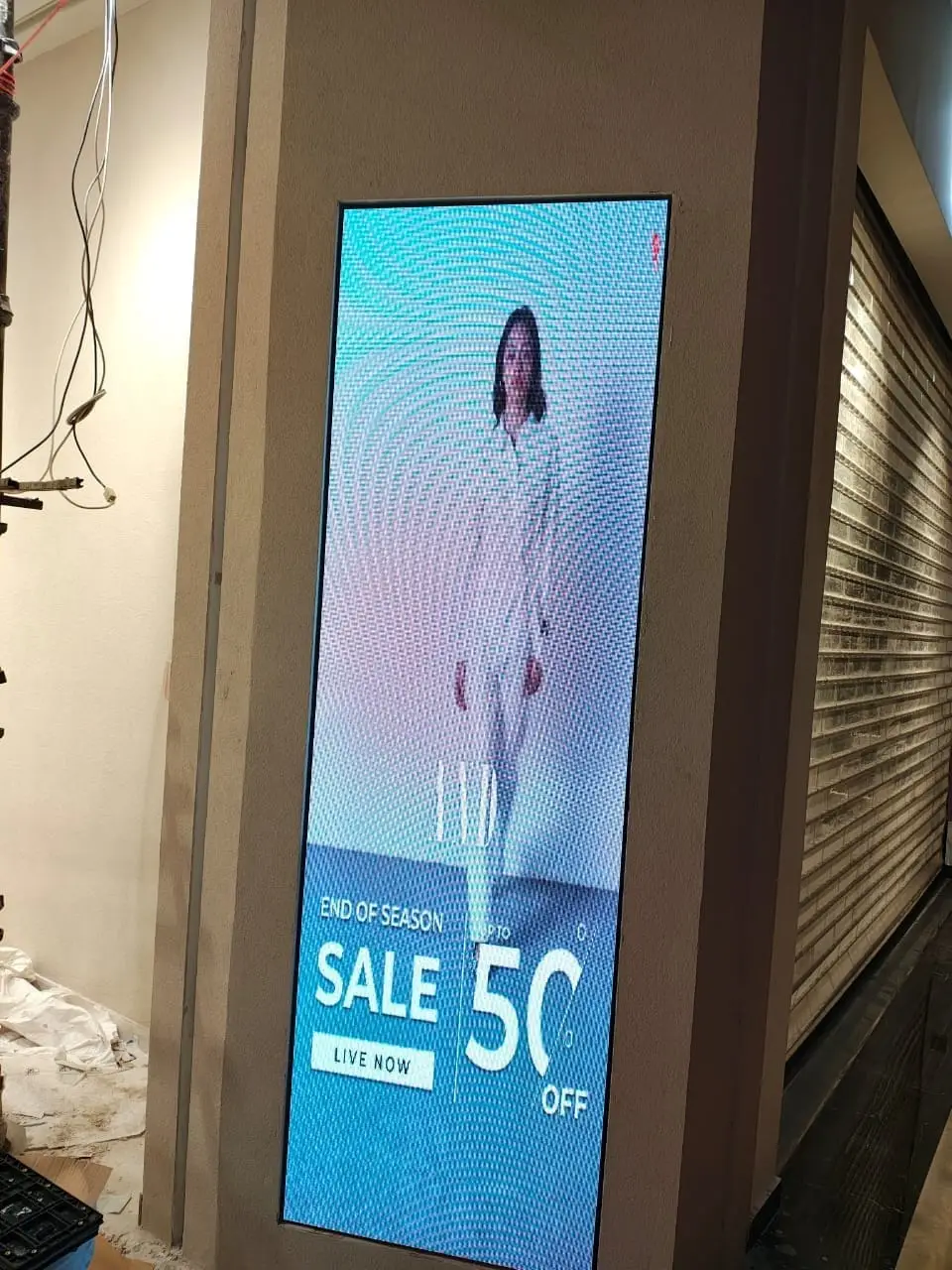 DS LED digital standee showing a sale offer